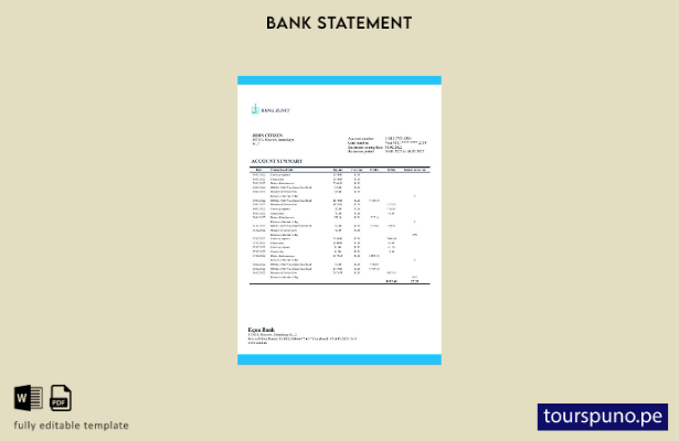 listo para imprimir plantilla de word   extracto bancario Zenit de Rusia